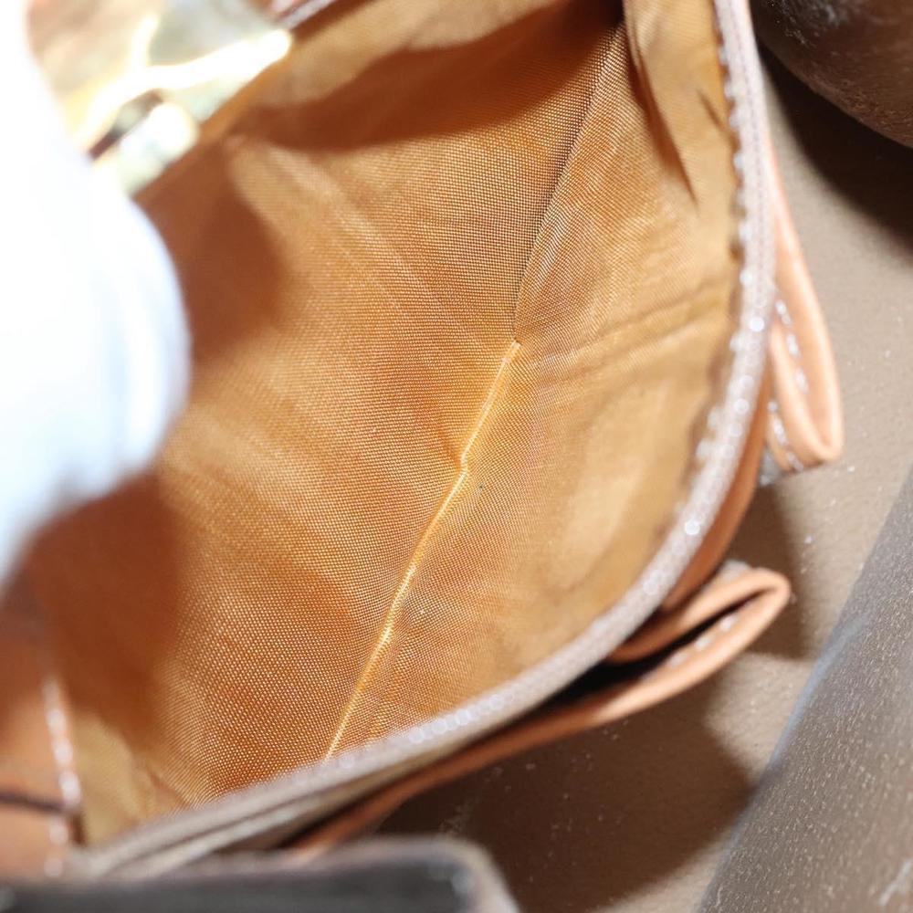 CELINE Macadam Canvas Hand Bag PVC Leather 2way Brown Gold Auth MX358 - Picture 11 of 16